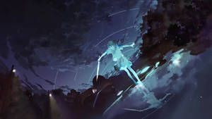 Fondo de pantalla de baile de anime brillante en la noche