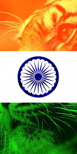 Bandera India Móvil con Tigre