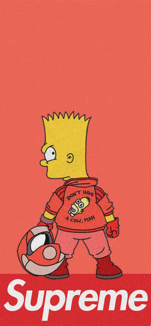 Bart Simpson Supreme Naranja — iPhone 13 Pro Fondos de pantalla