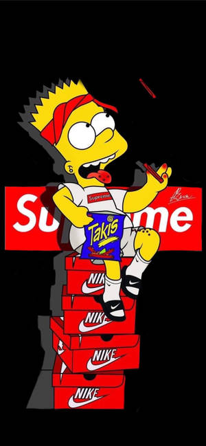 Bart Simpson Rojo Supreme — Galaxy S25 FE Fondos de pantalla