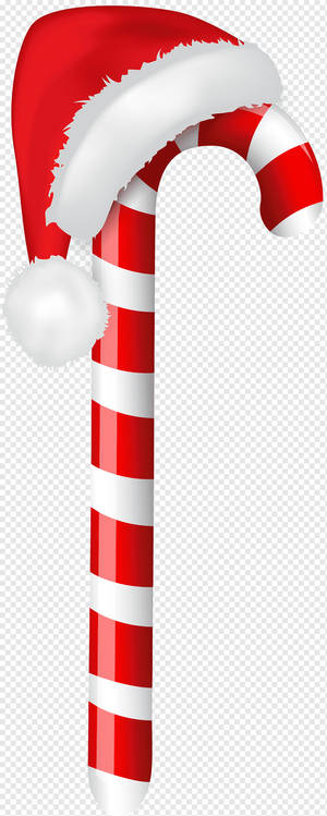 Fondo de pantalla de bastón de caramelo con gorro navideño — Galaxy Z Fold 6 Fondos de pantalla