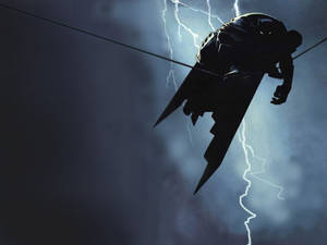 Fondo de pantalla de Batman en un cable con relámpagos