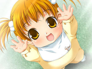 Fondo de pantalla de bebé anime en pijama de una sola pieza — Anime niños Fondos de pantalla