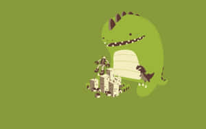 Bebé Dinosaurio Sonriente Entre los Árboles — Dinosaurio lindo Fondos de pantalla