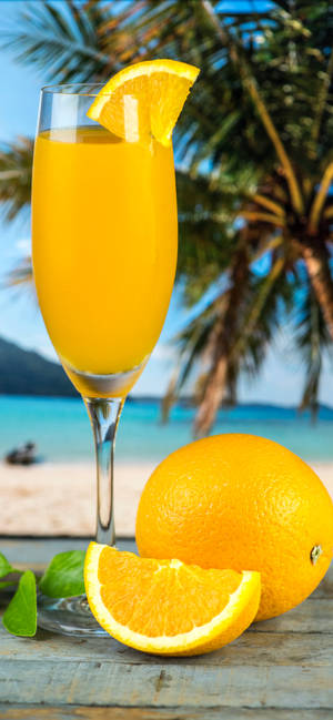 Fondo de pantalla Bebida tropical de naranja fresca — iPhone 12 Pro Max Fondos de pantalla