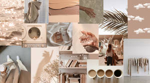 Bebidas y Naturaleza Collage Estético Beige