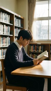 Taku leyendo en la biblioteca de la escuela — Olas del mar Fondos de pantalla