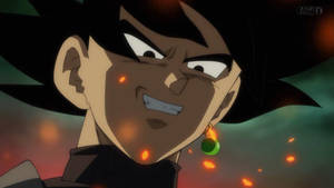 Black Goku sonriendo de manera maníaca