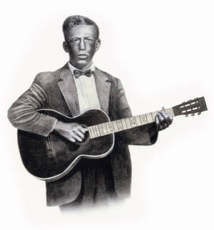 Bluesman estadounidense Charley Patton con una guitarra — Galaxy Z Flip 8 Fondos de pantalla