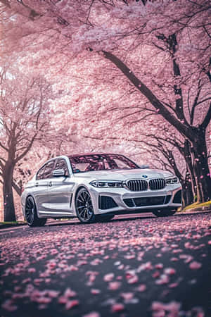 BMW,cerezos en flor,primavera,estético,fondo de pantalla de auto,floral,apacible,sereno,naturaleza,auto de lujo — Bmw Fondos de pantalla