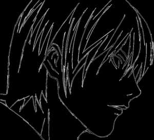 Boceto de perfil de Light Yagami