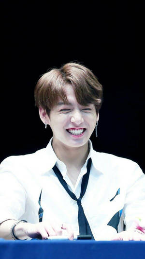 Bonito Jungkook de BTS sonriendo en fanmeet — Lindo bts Fondos de pantalla