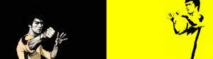 Fondo de pantalla Bruce Lee Negro y Amarillo — 3840x1080 Fondos de pantalla
