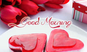 Buenos Días Amor Postre de Gelatina en Forma de Corazón — Buenos días mi amor Fondos de pantalla