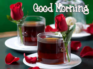 Buenos Días Amor Rosa Té Desayuno — Buenos días mi amor Fondos de pantalla