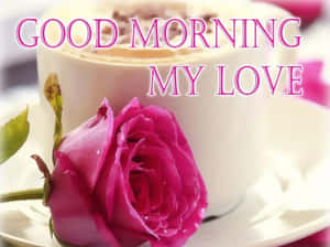 Buenos Días Mi Amor Romántico Café y Rosa — Buenos días mi amor Fondos de pantalla