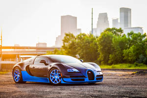 Fondo de Pantalla Bugatti Veyron Azul al Amanecer — Azul oscuro aesthetic Fondos de pantalla