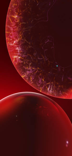 Fondo de pantalla para iPhone XR de dos burbujas abstractas de color rojo oscuro — iPhone Xr Fondos de pantalla