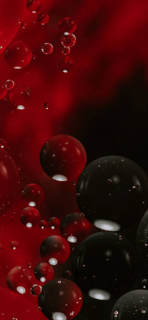 Burbujas Negras y Rojas — iPhone 17 Pro Max Fondos de pantalla