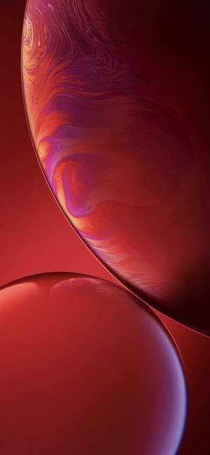Fondo de pantalla para iPhone XR de dos burbujas abstractas rojas arremolinadas — iPhone Xr Fondos de pantalla