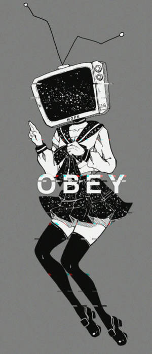 Fondo de pantalla de cabeza de TV Echo glitch — Galaxy Z Flip 7 Fondos de pantalla