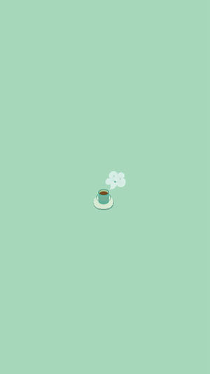 Café Lindo Verde Pastel Básico — Estética verde GIF Fondos de pantalla