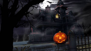 Fondo de pantalla de calabaza afuera en Halloween de caricatura