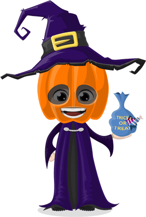 Calabaza Bruja de Halloween Caricatura