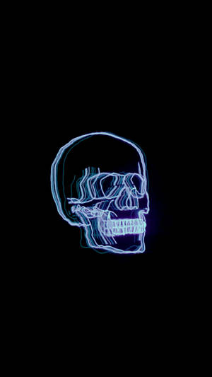 Calavera Neón Estética Azul Oscuro HD — Azul oscuro estético Fondos de pantalla