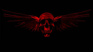 Fondo de pantalla de calavera roja genial sobre fondo negro — Negro elegante Fondos de pantalla
