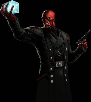 Fondo de pantalla de Calavera Roja Sosteniendo el Cubo — Motorola Razr Fold Fondos de pantalla