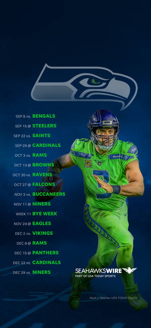 Fondo de pantalla del calendario de los Seattle Seahawks — iPhone 16 Pro Max Fondos de pantalla