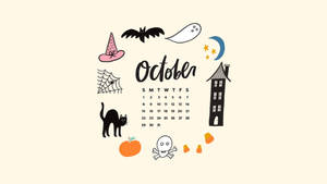 Calendario de Octubre de Halloween Estético y Lindo — Estética linda de halloween Fondos de pantalla