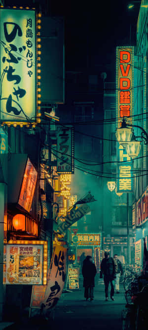 Callejón de Vida Nocturna Neón — IQOO Fondos de pantalla