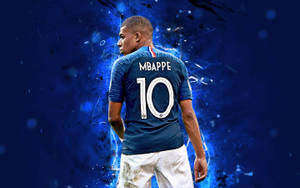 Camiseta Azul Número 10 de Kylian Mbappé 4k Fanart