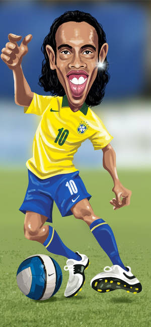 Fondo de pantalla de caricatura divertida de Ronaldinho — iPhone 17 Pro Max Fondos de pantalla
