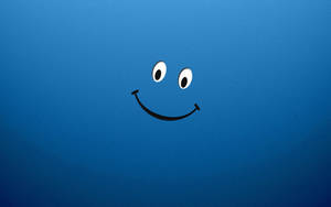 Dibujo de una sonrisa sobre un fondo degradado azul.