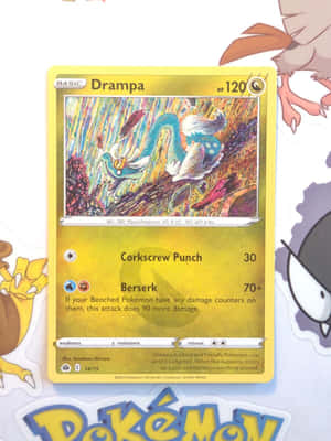 Carta de Drampa sobre fondo de Pokémon — Pokemon Teléfono Fondos de pantalla