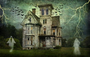 Casa Embrujada de Halloween Vintage