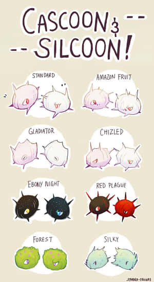 Cascoon y Silcoon en diferentes colores — Pokemon Teléfono Fondos de pantalla