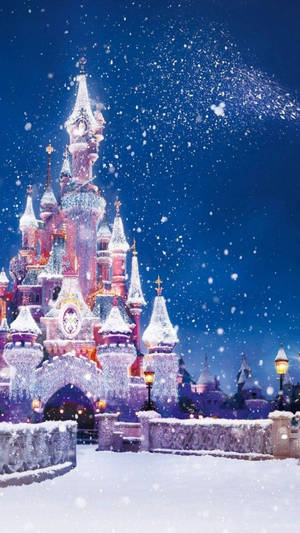 Fondo de pantalla navideño de castillo de nieve para iPhone — Navidad iPhone Fondos de pantalla