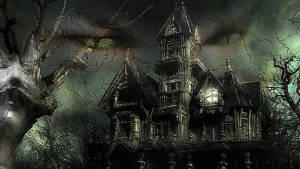 Castillo Fantasma de Halloween Vintage