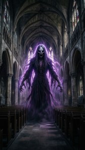 Omen emerge de la oscuridad en una tenebrosa catedral para este fondo de pantalla de Valorant. — iPhone 7 Fondos de pantalla
