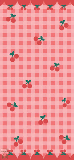 Cerezas Rojas Dulces en Cuadros Rosas — Tecno Spark Go 3 Fondos de pantalla