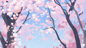 Fondo de pantalla de cerezos rosas adorables — Rosa claro estético Fondos de pantalla