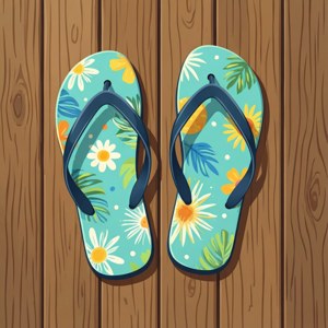 Fondo de pantalla vectorial casual de chanclas para la relajación veraniega.