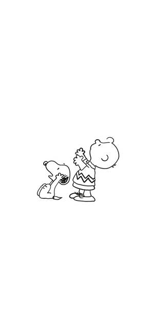 Fondo de pantalla Charlie Brown Snoopy contorno — iPhone 16e Fondos de pantalla
