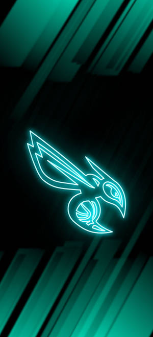 Fondo de pantalla emblema de Charlotte Hornets en verde neón — iPhone Air Fondos de pantalla