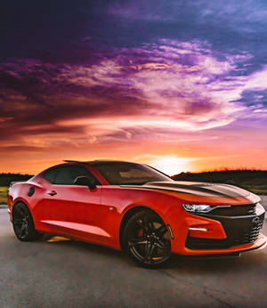 Fondo de pantalla de Chevrolet con atardecer — Galaxy Z Fold Fondos de pantalla