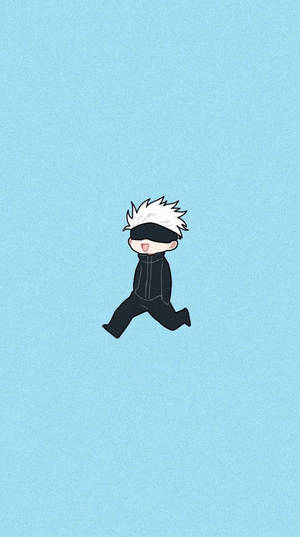 Chibi Gojo Caminando Jujutsu Kaisen IPhone — Jujutsu kaisen Fondos de pantalla
